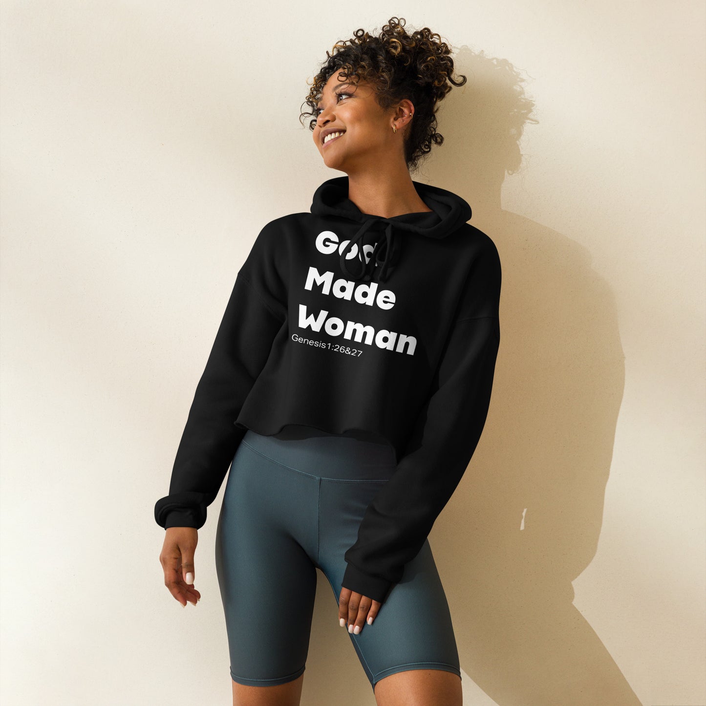 God Made Woman Crop Hoodie