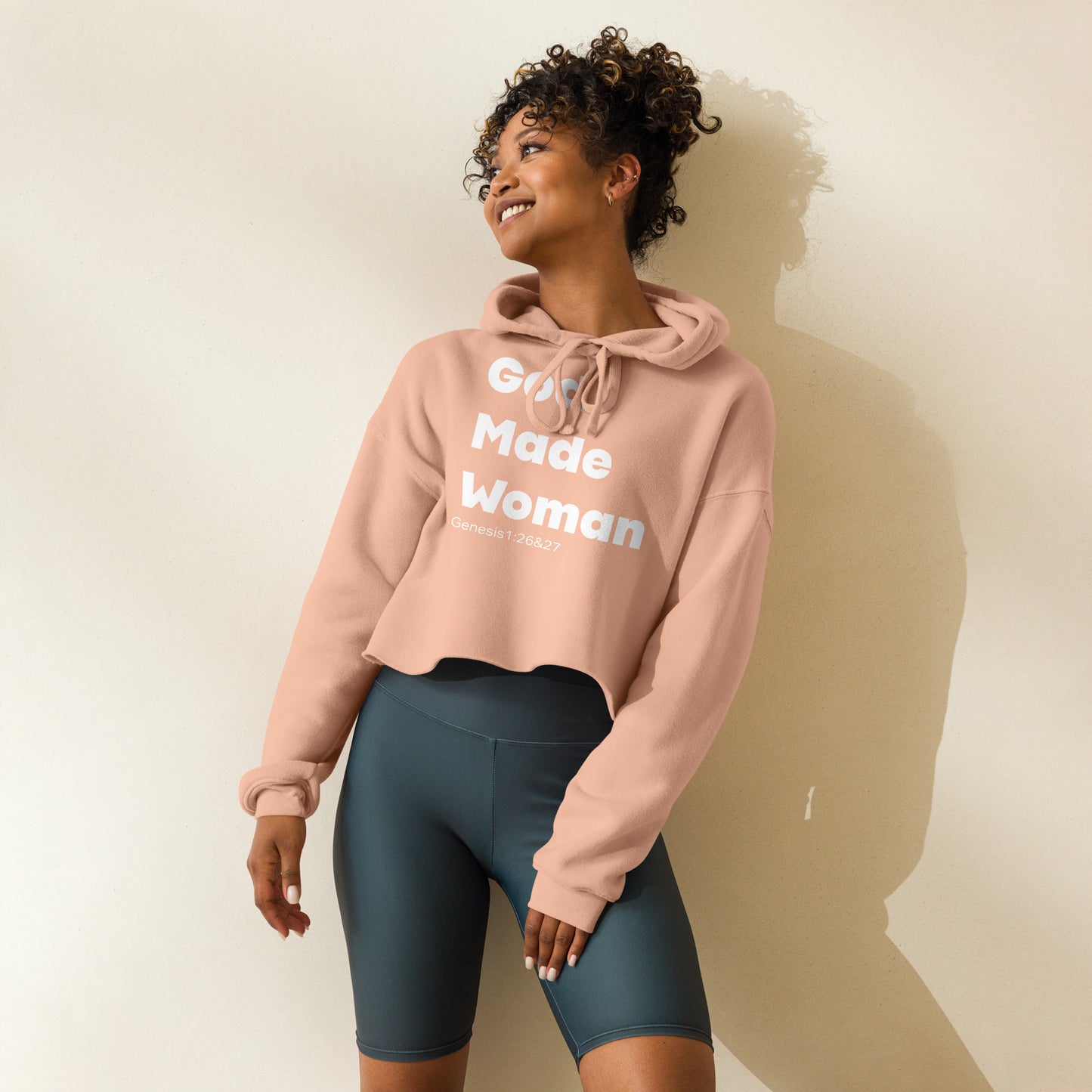 God Made Woman Crop Hoodie