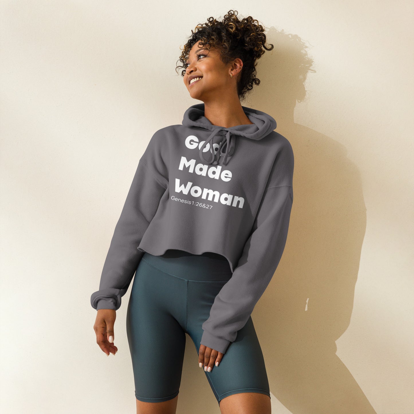 God Made Woman Crop Hoodie